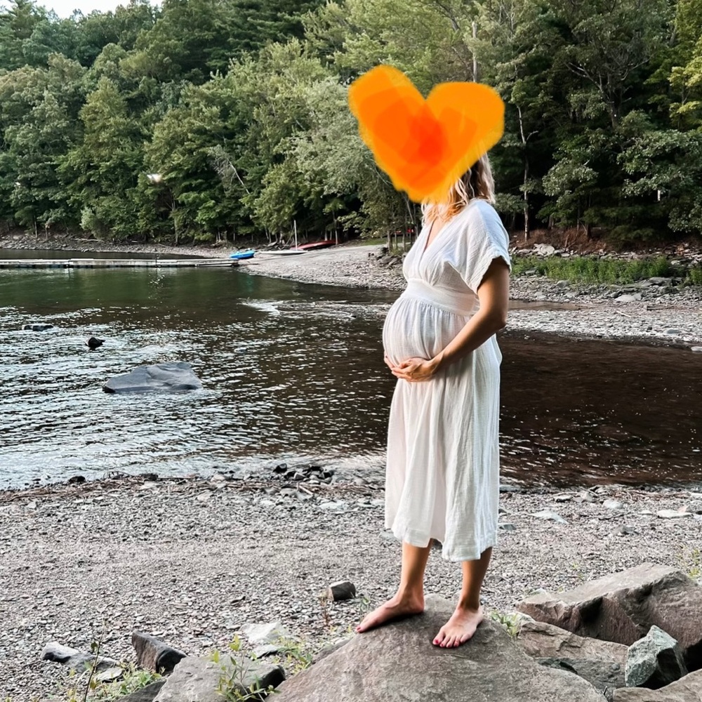 Hatch Carolina White Gauze Maternity Dress